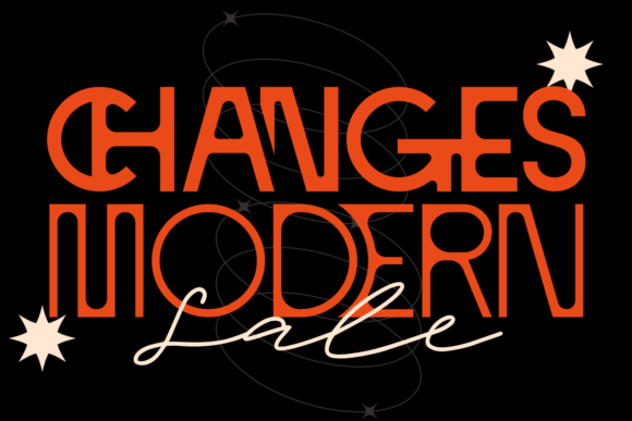 Changes Modern: A Reverse Contrast Typeface for Handmade Products and Printables