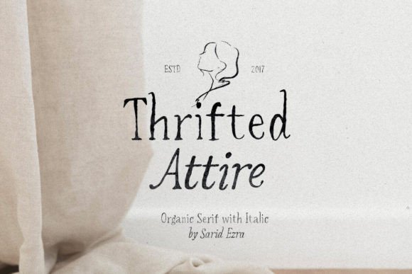 Thrifted Attire: A Serif Font with Handmade Character for Digital Projects